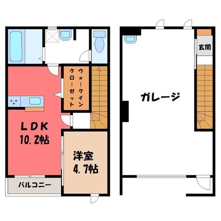 鹿沼駅 徒歩34分 2階の物件間取画像